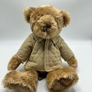 Vintage Burberry Tan Teddy Bear with Quilted Coat Limited edition